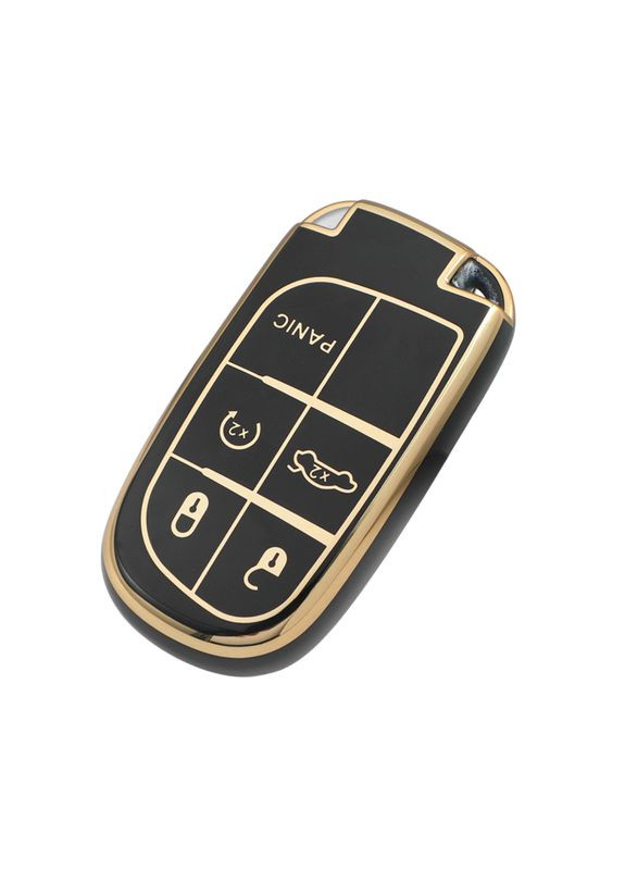 Чохол ключа чорний + золота окантовка (5 кнопок) TPU Jeep (369611376)