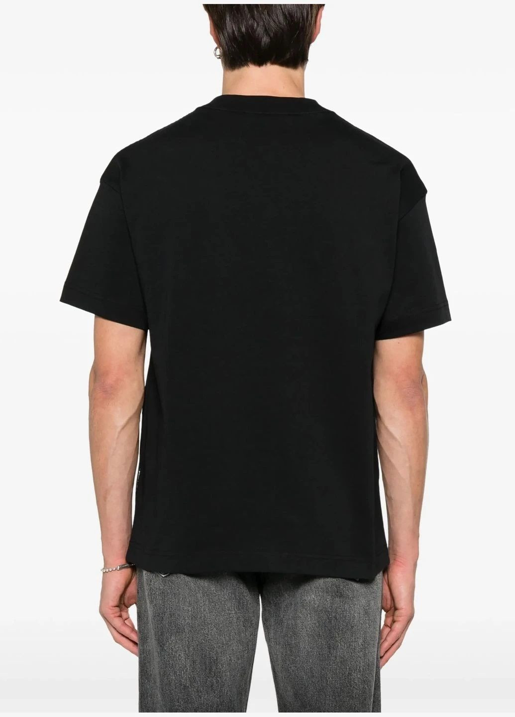 Черная футболка мужская с коротким рукавом Palm Angels Flame Logo T-Shirt Oversise