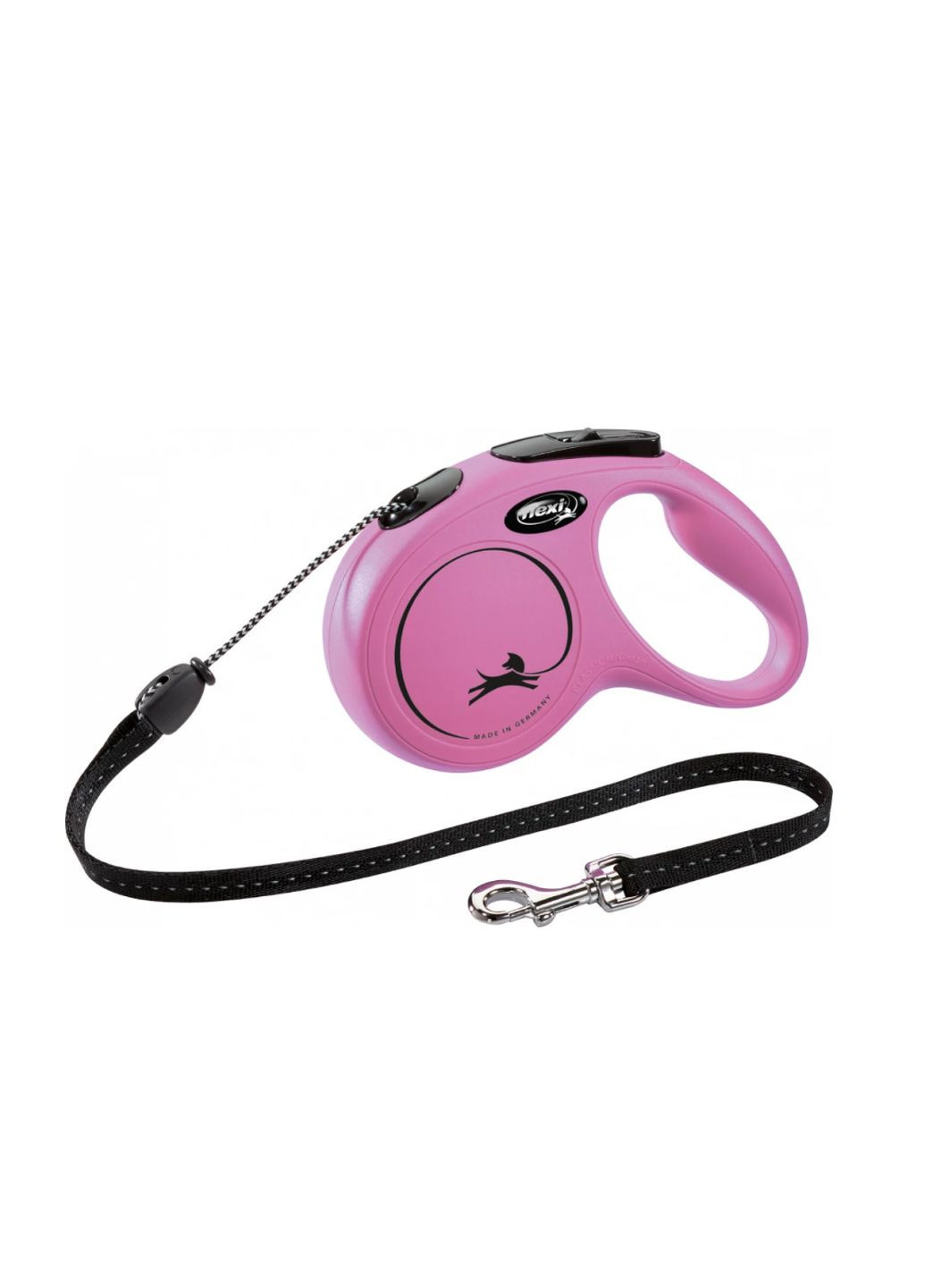 Поводокрулетка New Classic M для собак до 20 кг, 5 м, трос, розовая Flexi (269342019)