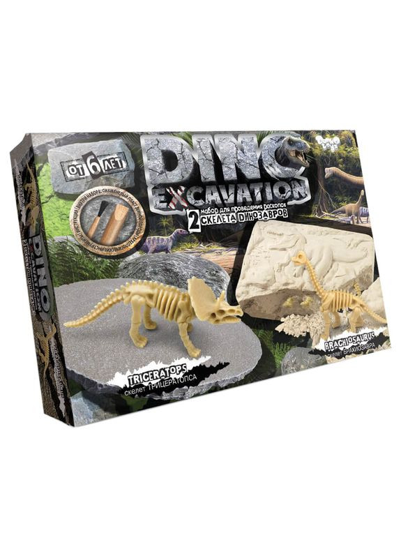 Детский набор для проведения раскопок динозавров DEX-01 DINO EXCAVATION Трицератопс Danko Toys (308370477)