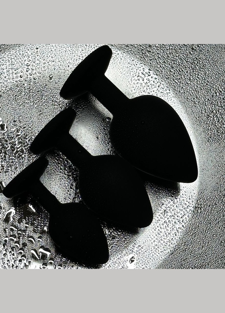 Набор из трех силиконовых анальных пробок с кристаллом красный S, M, L анальные игрушки No Brand (341309827)