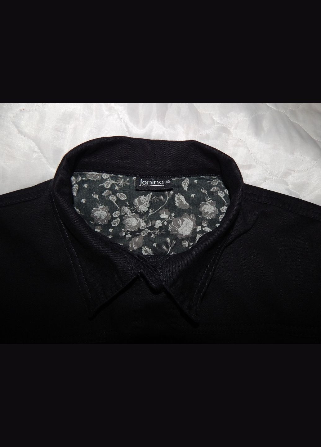 Черная демисезонная куртка женская джинсовая janina, ukr 50-52, eur 42 038dg (в указанном размере, только 1 шт.) No Brand