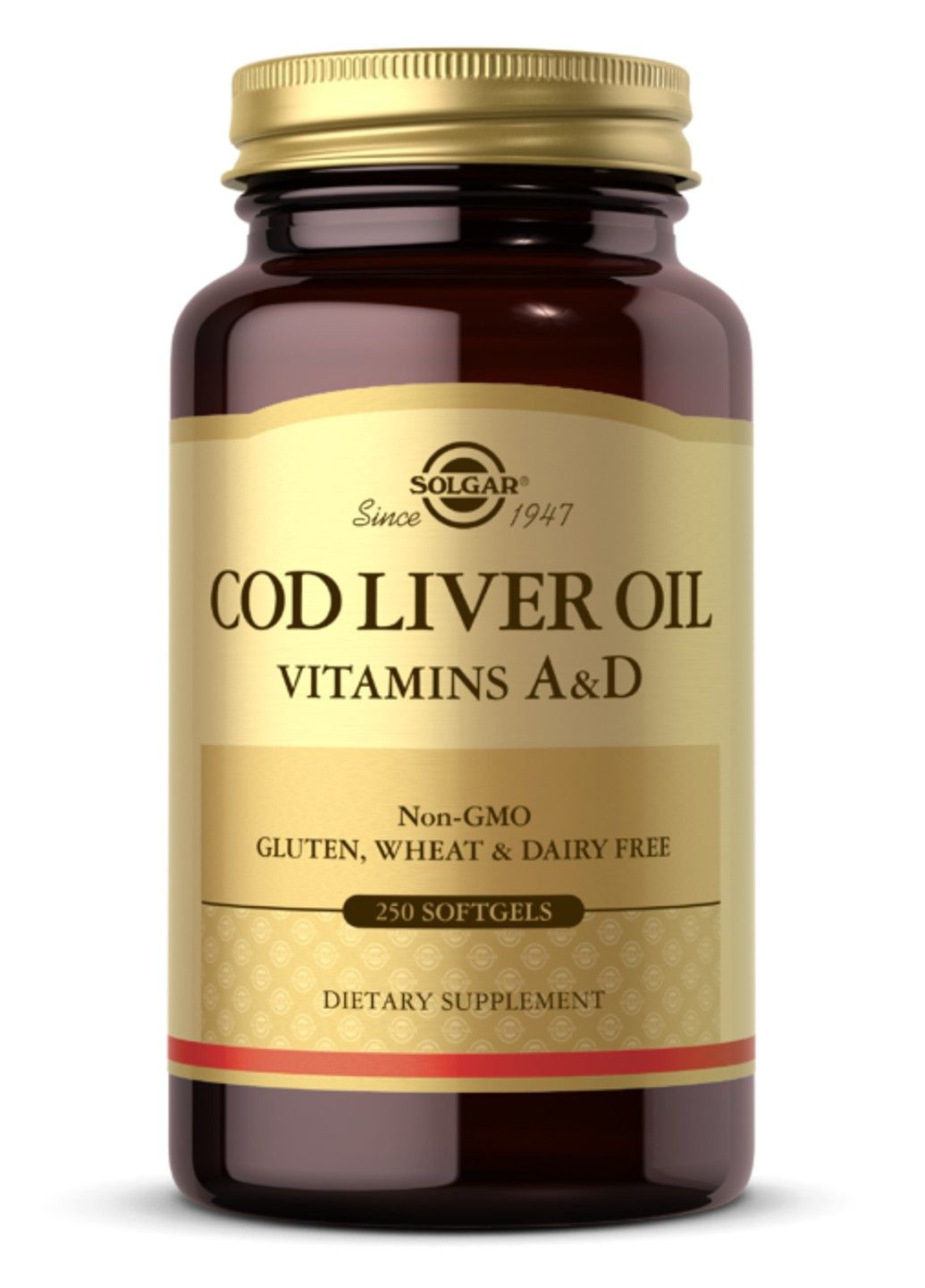 Жир печінки тріски, вітаміни A та D, 250 капсул Solgar (360941930)
