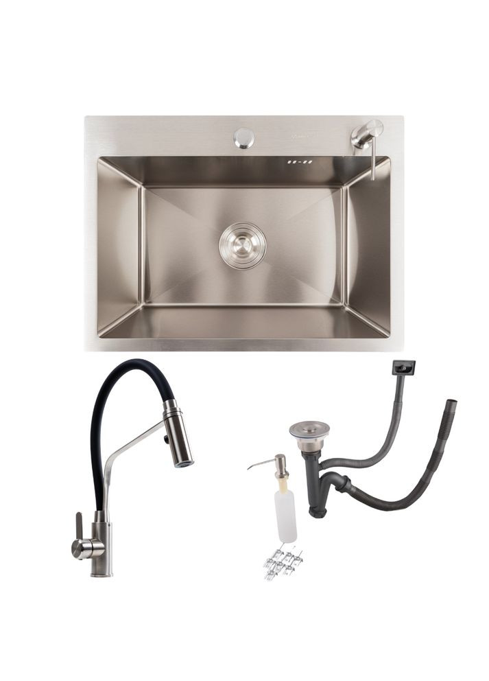 Кухонний комплект: Мийка Handmade (58x43 см) + Змішувач KN36 Valeso (353747090)