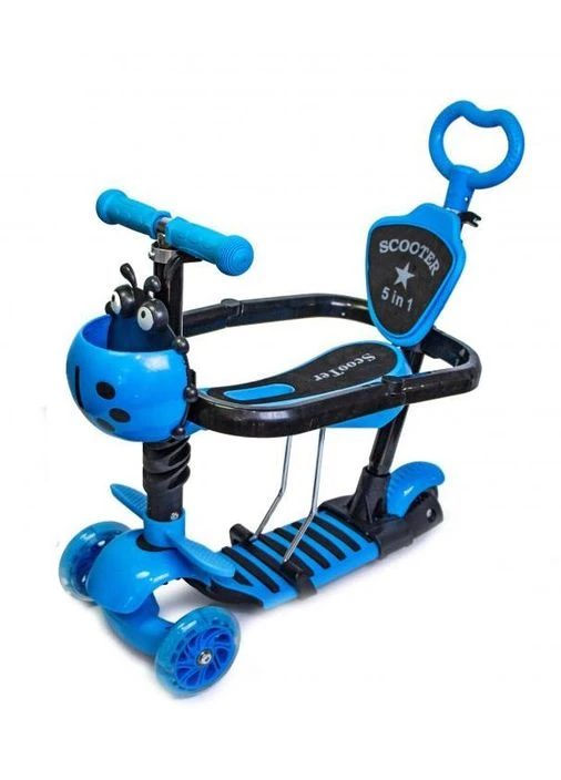 Самокат детский Smart Scooter 5 in 1 С бортиком Божья коровка синий (956612321) Scale Sports (388377349)