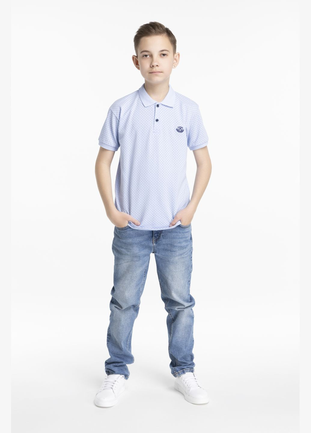 Голубой детская футболка-поло для мальчика Alisa