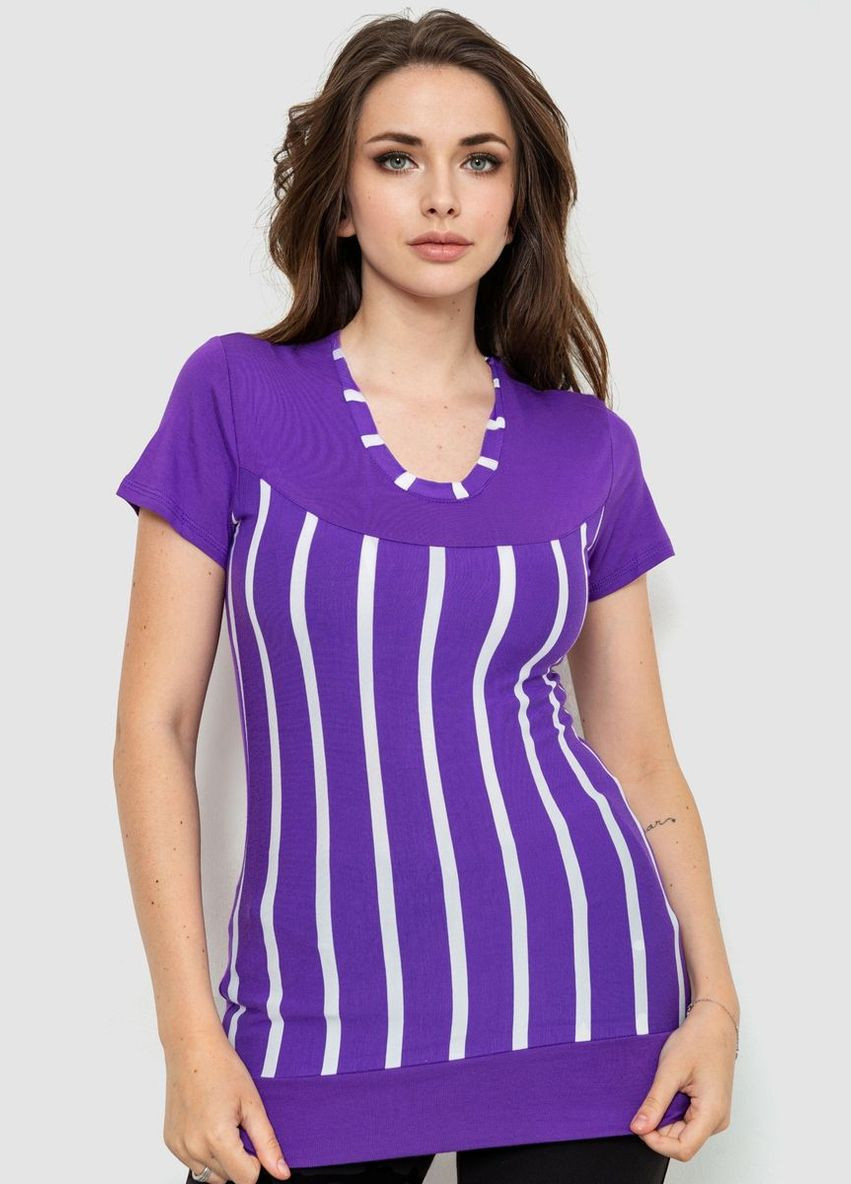 Фіолетова демісезон футболка жіноча, колір чорно-білий, Ager