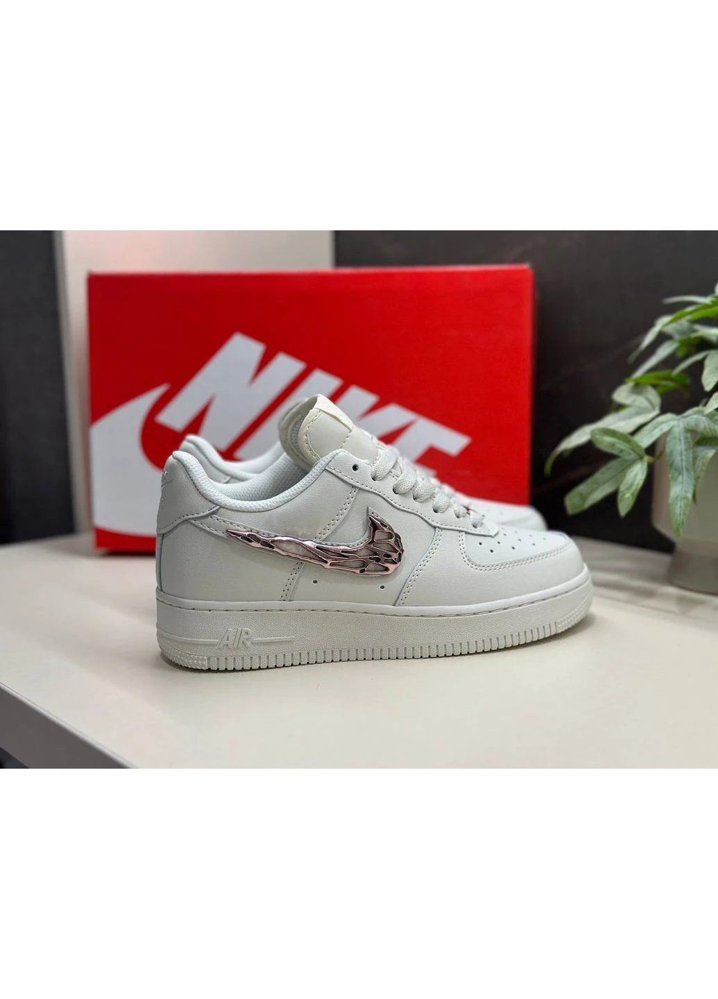 Білі літні кросівки nike air force 1 low molten metal piwhite найк аір форс 1 No Brand