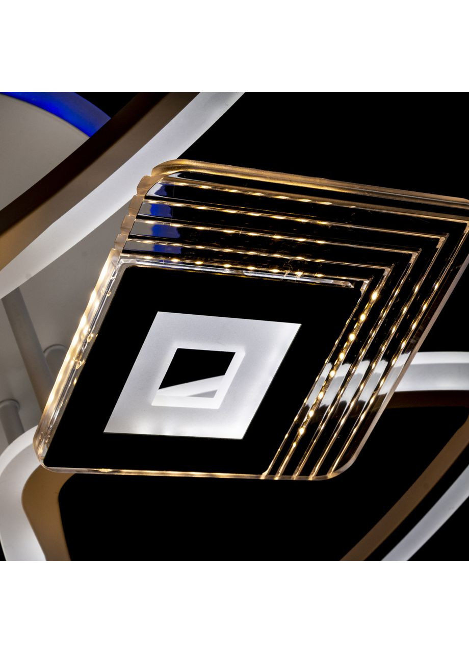 Стельова світлодіодна люстра з пультом диммером та підсвічуванням основи (біла) YH387/3+3/WT No Brand (352229487)