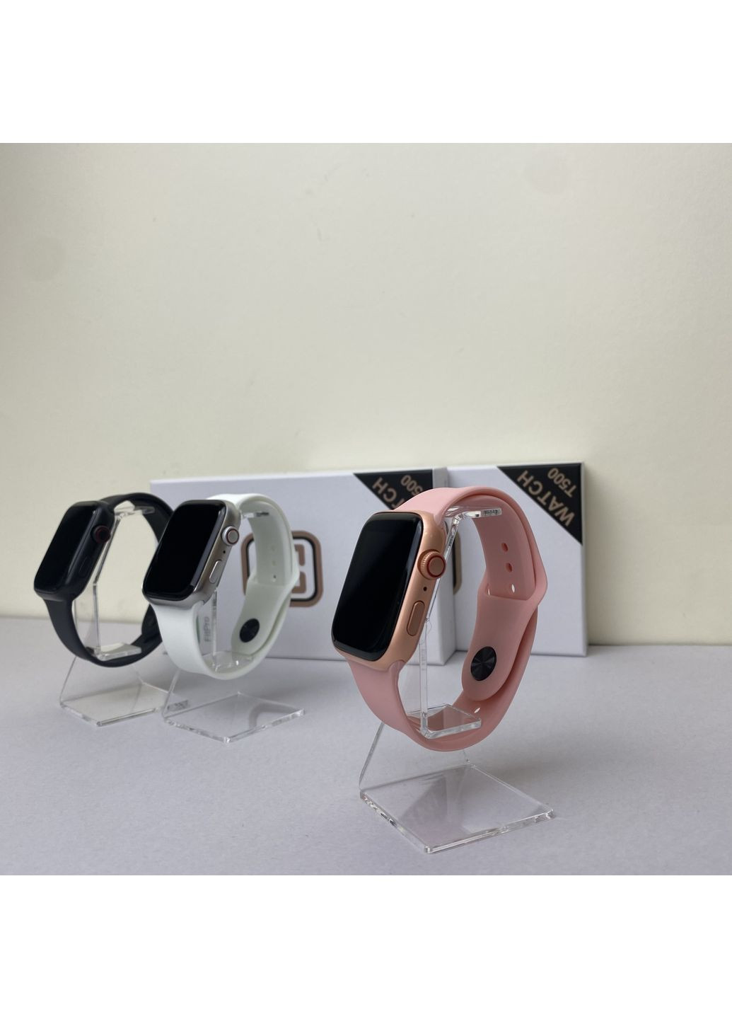 Розумний годинник T500 Рожевий для фітнесу з функцією виклику та моніторингу здоров'я Smart Watch Watch 45 mm (372460497)