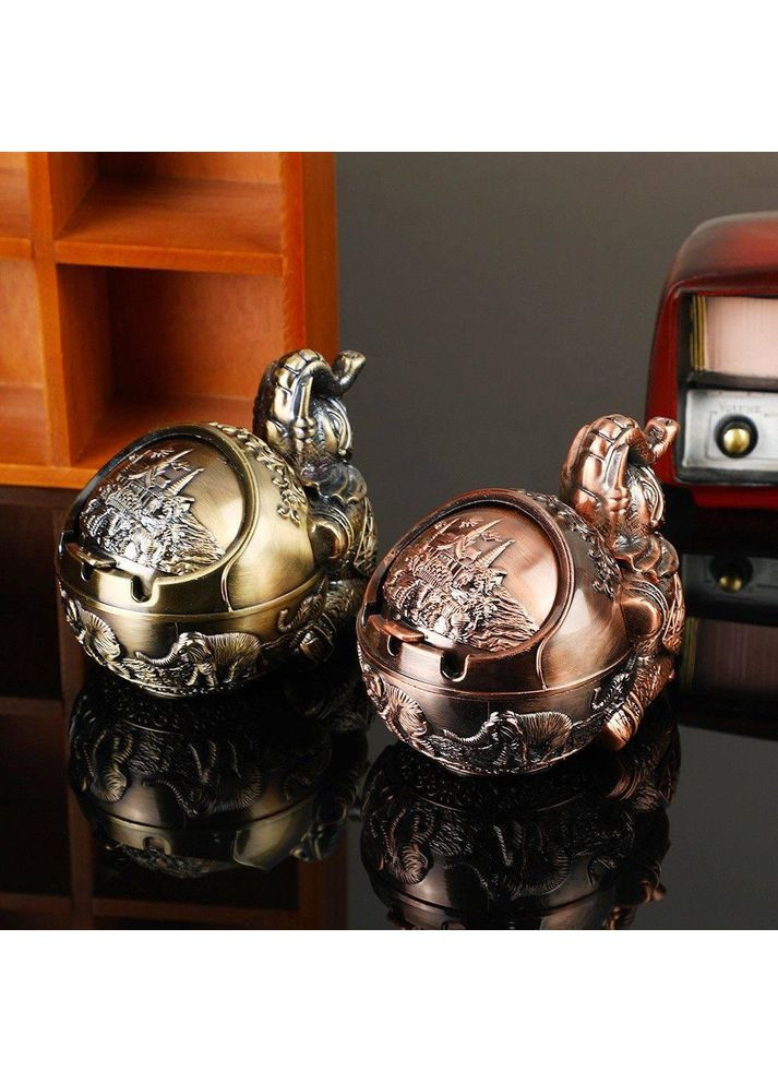 Металева попільничка Слон з камінням. В кольорі латунь No Brand (292319832)