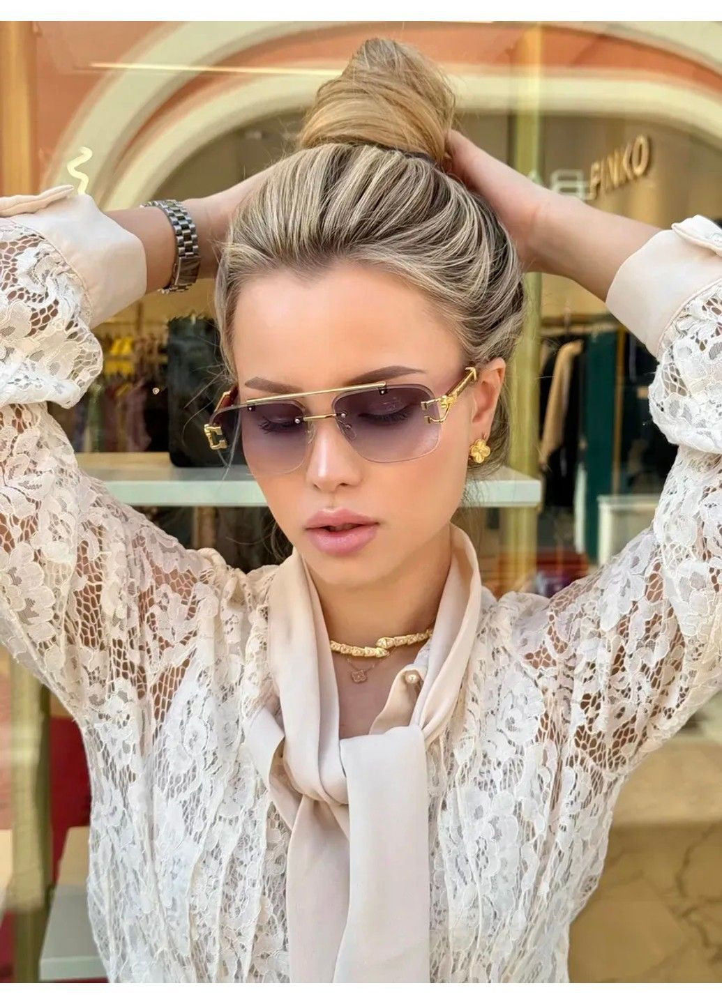 Очки солнцезащитные унисекс квадратные Jaguar безободковые градиент черные No Brand (362135828)