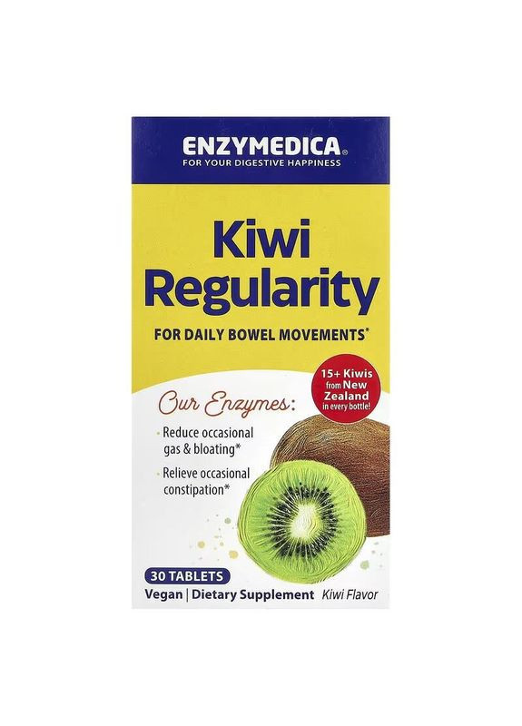 Натуральная добавка Kiwi Regularity, 30 таблеток Enzymedica (333993025)