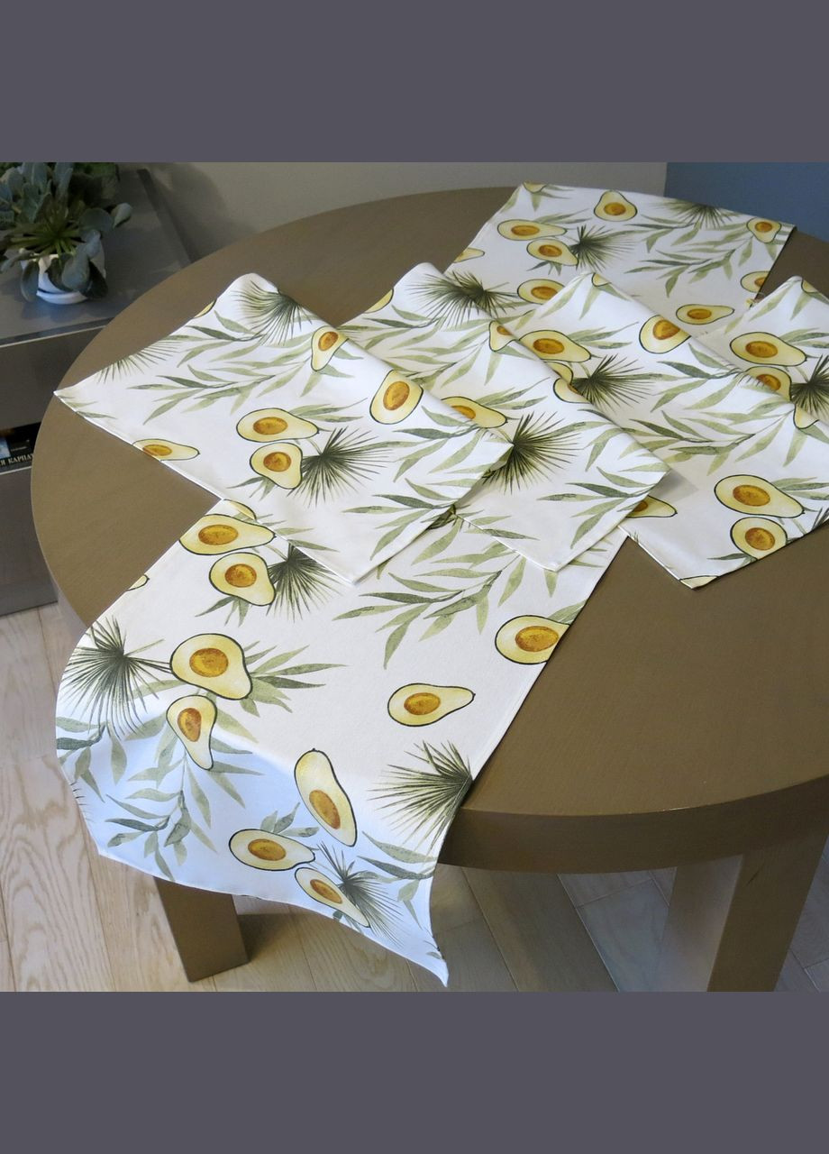 Декоративная дорожка на стол ранер "Авокадо" тканевая тефлоновая скатерть-дорожка 45, 178 Maystat (305390091)