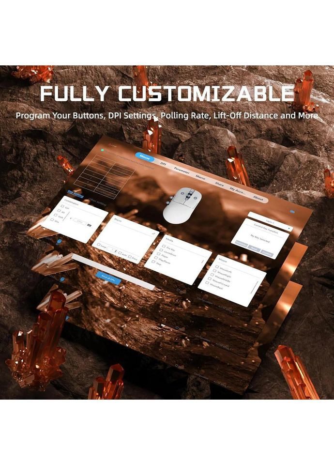 Игровая мышка AJ159 APEX PAW3950 Orange, 8K, 42000DPI, с зарядной станцией Ajazz (370202838)