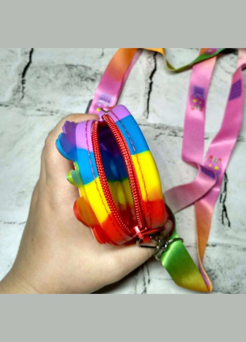 Сумочка міні силіконова дитяча Єдиноріг Unicorn Поп іт 11х8 Різнокольорова No Brand (327368186)