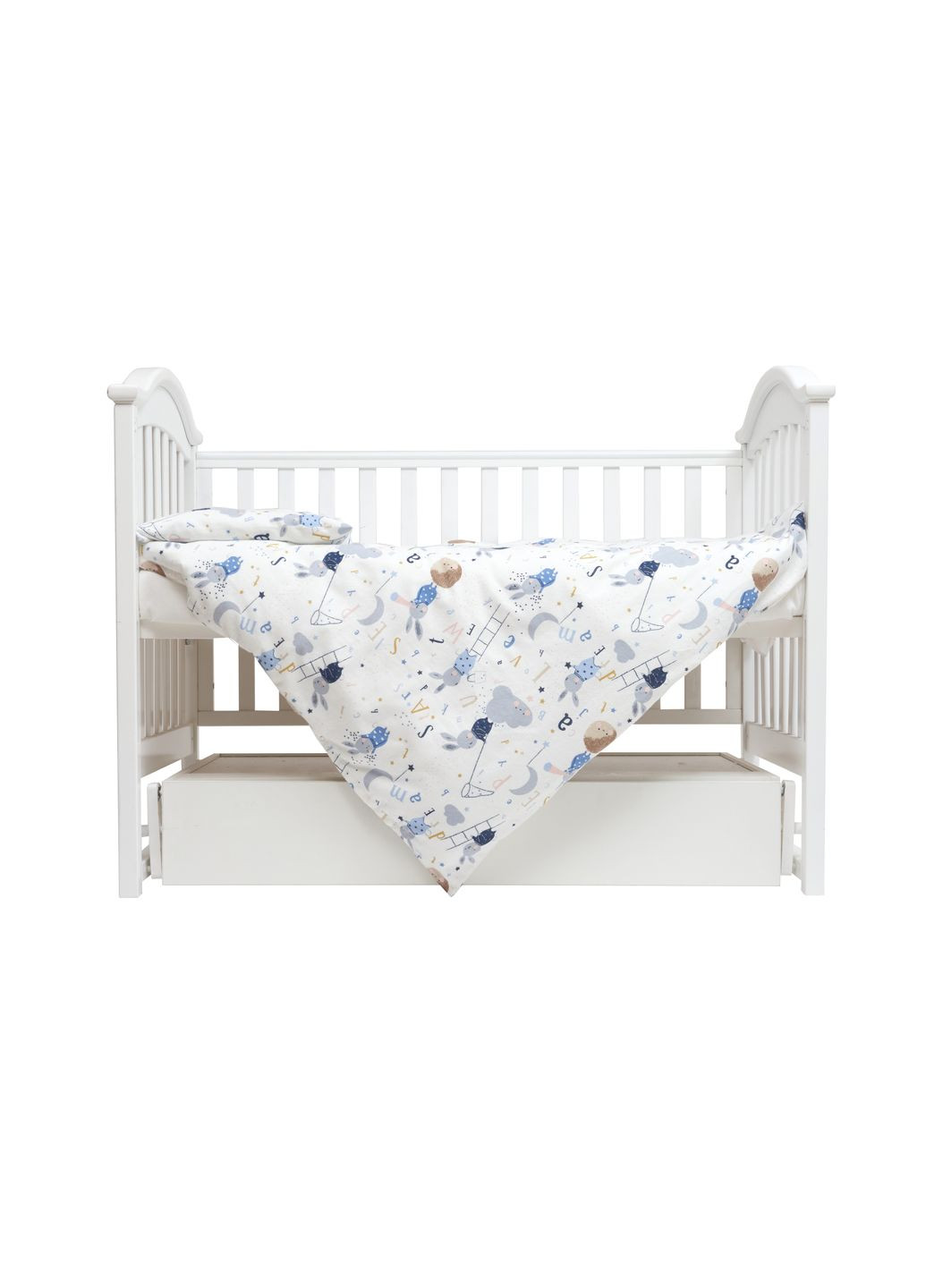 Дитяча змінна постіль 3 ел Comfort Soft (фланель) Rabbits блакитний Twins (372852191)