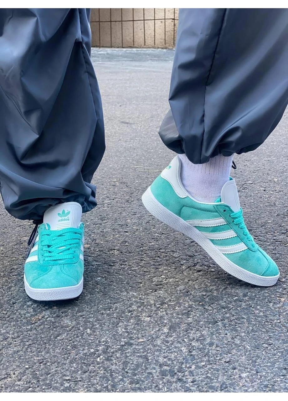 Комбіновані літні кросівки adidas gazelle mint адідас газель No Brand