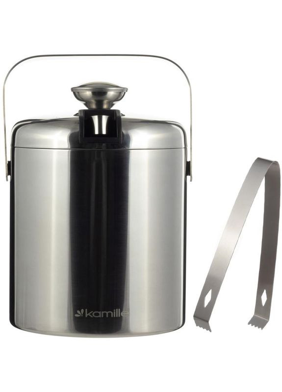 Термо-ведерко для льда 1300мл с крышкой и каплесборником для пикника и вечеринок щипцы для льда Kamille (368990222)