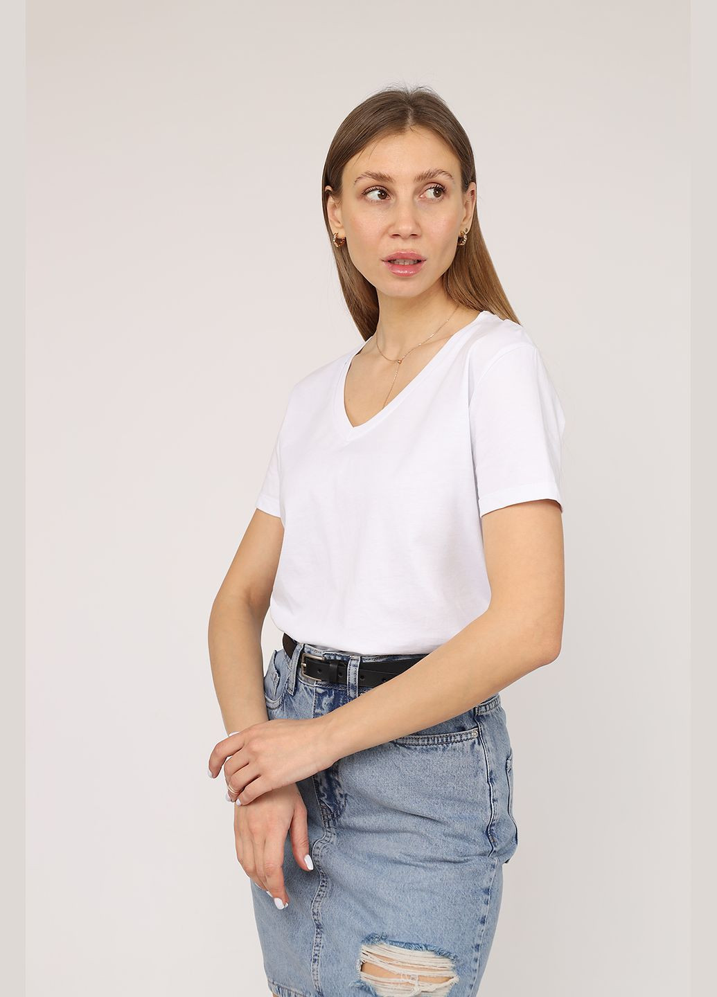 Футболка с коротким рукавом женская цвет белый CB-00270851 Yuki - (330223222)