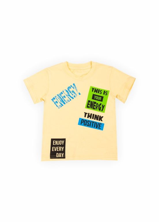 Желтая летняя детская футболка для мальчика ft-24-12 Габби