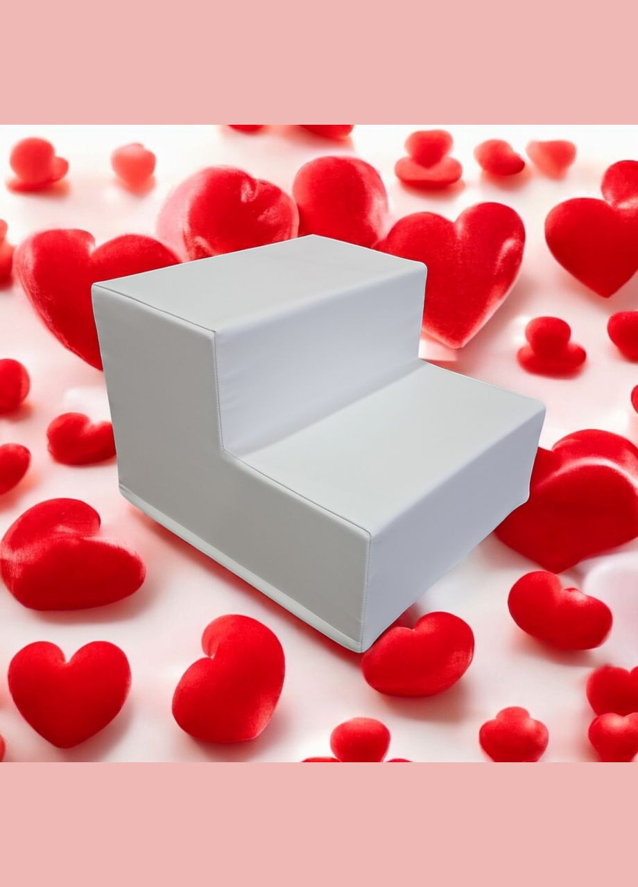 Лесенка для собак Экокожа цвет Белый купить Портативная лесенка для собак Лесенка для маленьких собак No Brand (339786159)