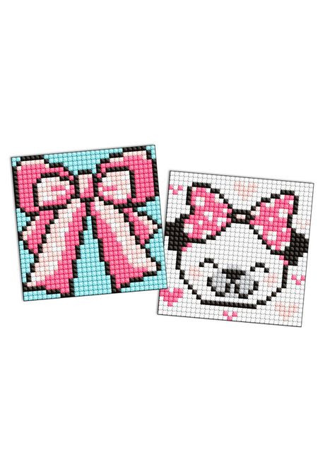 Алмазная мозаика на стикере Бантик 9 х 9 см 2 шт (AMS1055) Ідейка (370968154)