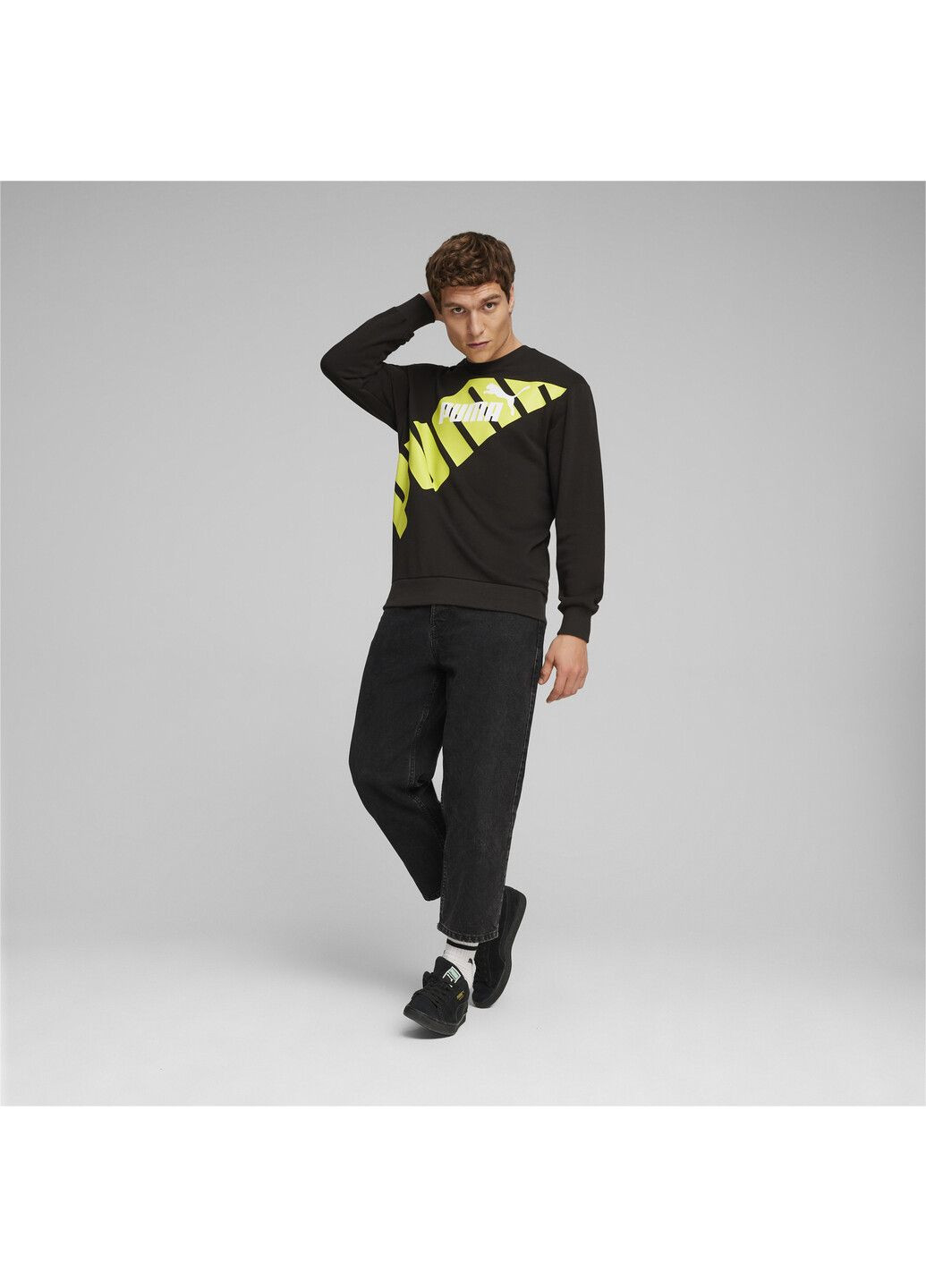 Чорна демісезонна світшот power men's graphic sweatshirt Puma