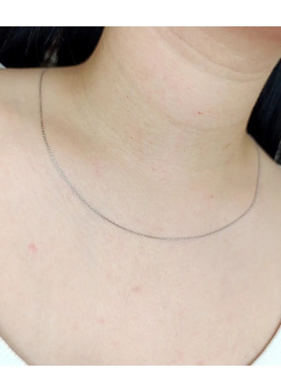 Цепь золотая женская якорное плетение 45 см, 1,31 г., Белое золото 585 проба Ц083 No Brand Ланцюжок (368785349)