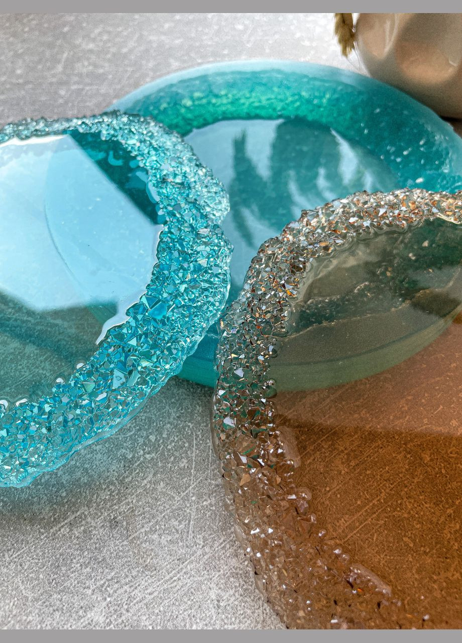 Підставка 14,5 см з кристалічним краєм силіконова форма підсклянник молд для епоксидної смоли No Brand (370567067)