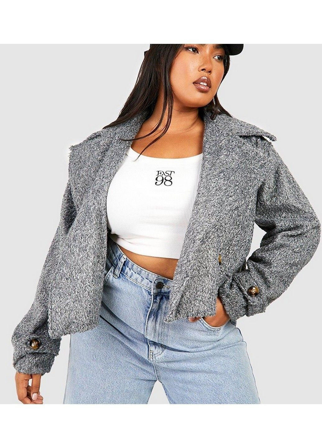 Серая демисезонная куртка Boohoo