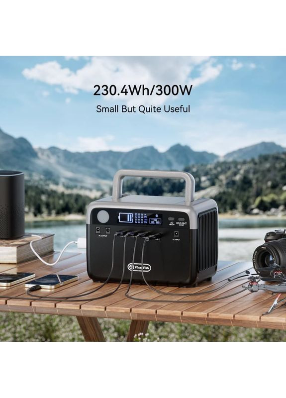 Портативна зарядна станція 300 Вт 230,4 Вт·год LiFePO4 USB AC DC Flashfish BP030B (372448730)