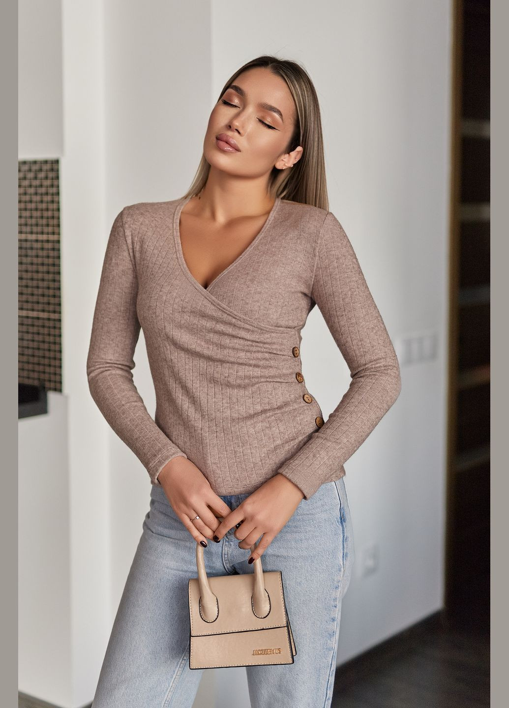 Легка кофтинка в рубчик на запах Fashion Girl Aura (322266021)