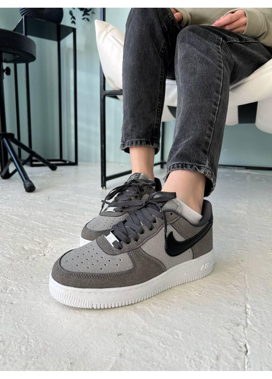 Серые демисезонные кроссовки мужские nike air force 1 low grey найк аир форс 1 премиум No Brand