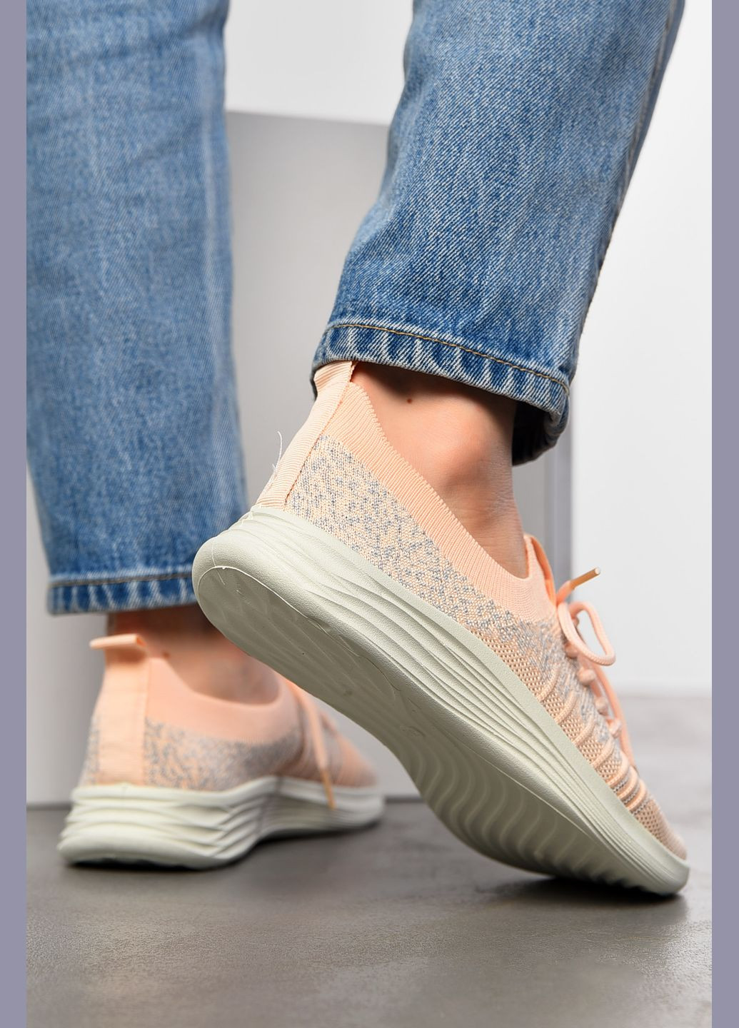 Кроссовки женские светло-розового цвета текстиль Let's Shop светло-розовые лето (319338666)