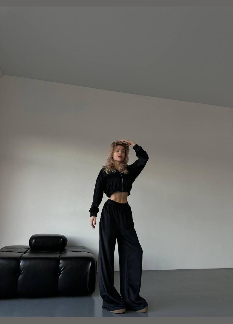 Костюм жіночій - велюровий, коротка кофта та широкі штани JUGO MODNIKA № 054 (299150208)