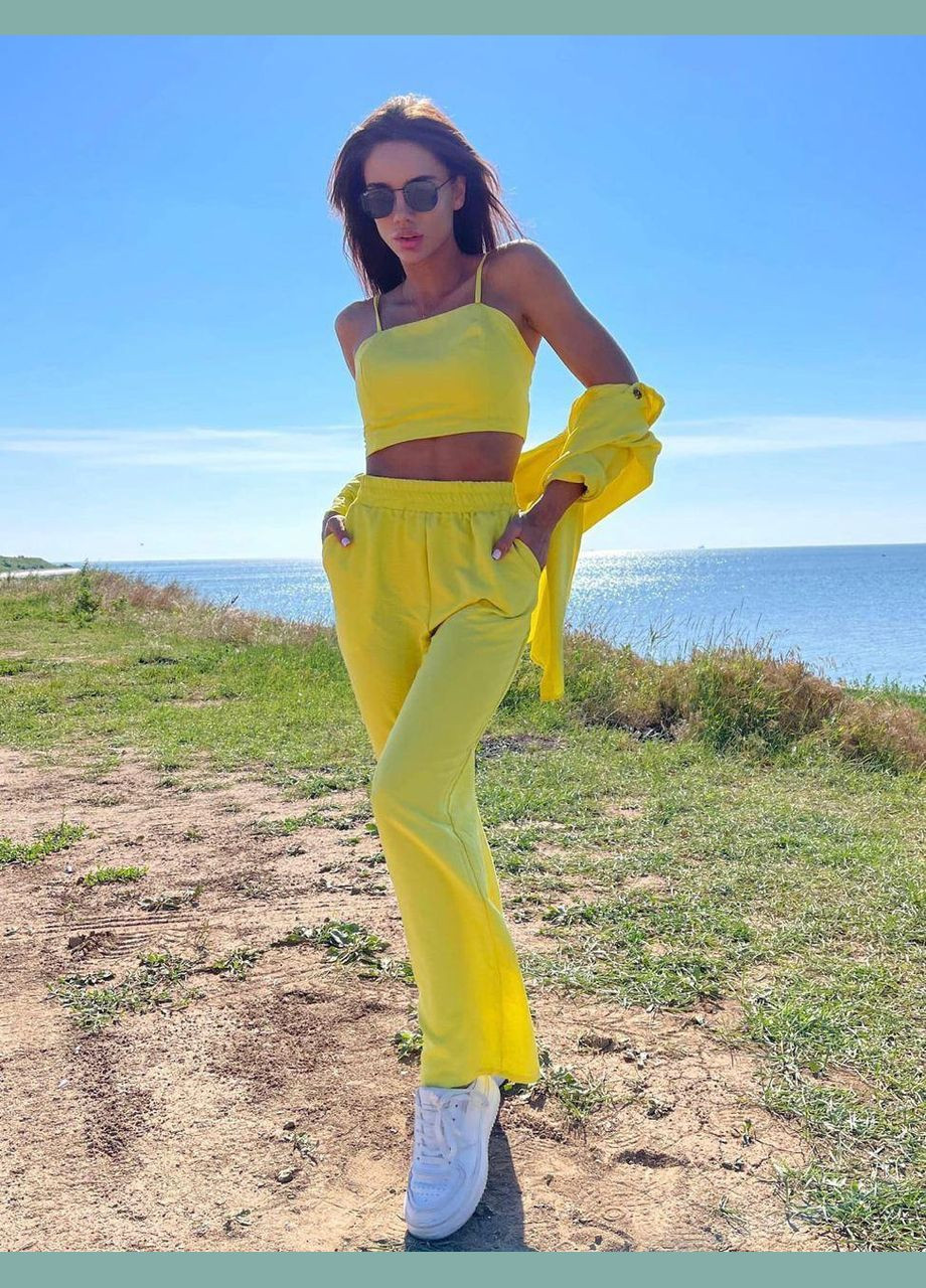 Костюм четверка креп жатка: рубашка, топ, шорты, брюки No Brand (332565894)