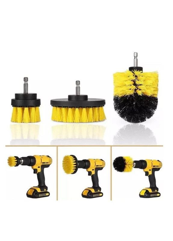 Набір щіток універсальний для чистки 3 насадки під шуруповерт дриль (М1140050) No Brand (303925128)