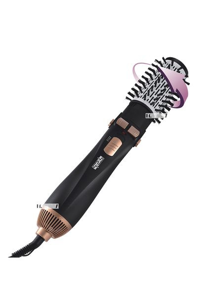 Фен щетка 4в1 расческа с вращающейся насадкой для укладки и завивки волос с ионизацией автоматическая 1200 Вт Черный DSP (362215595)