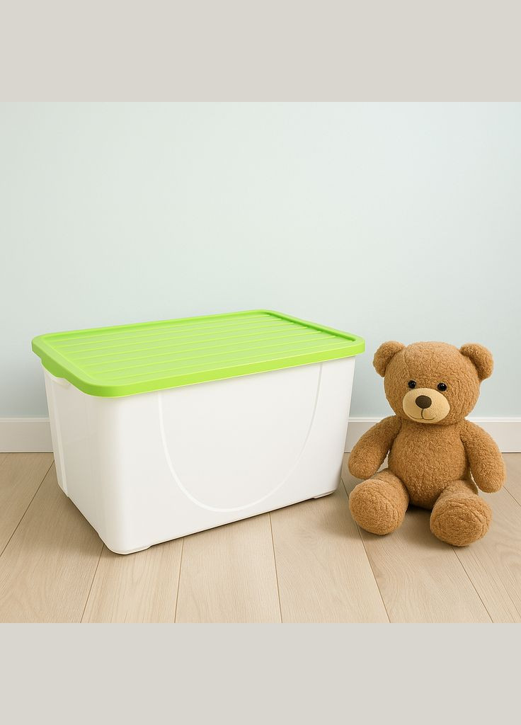 Контейнер пластиковый 40 л с крышкой для вещей и игрушек Олива Алеана (364195596)