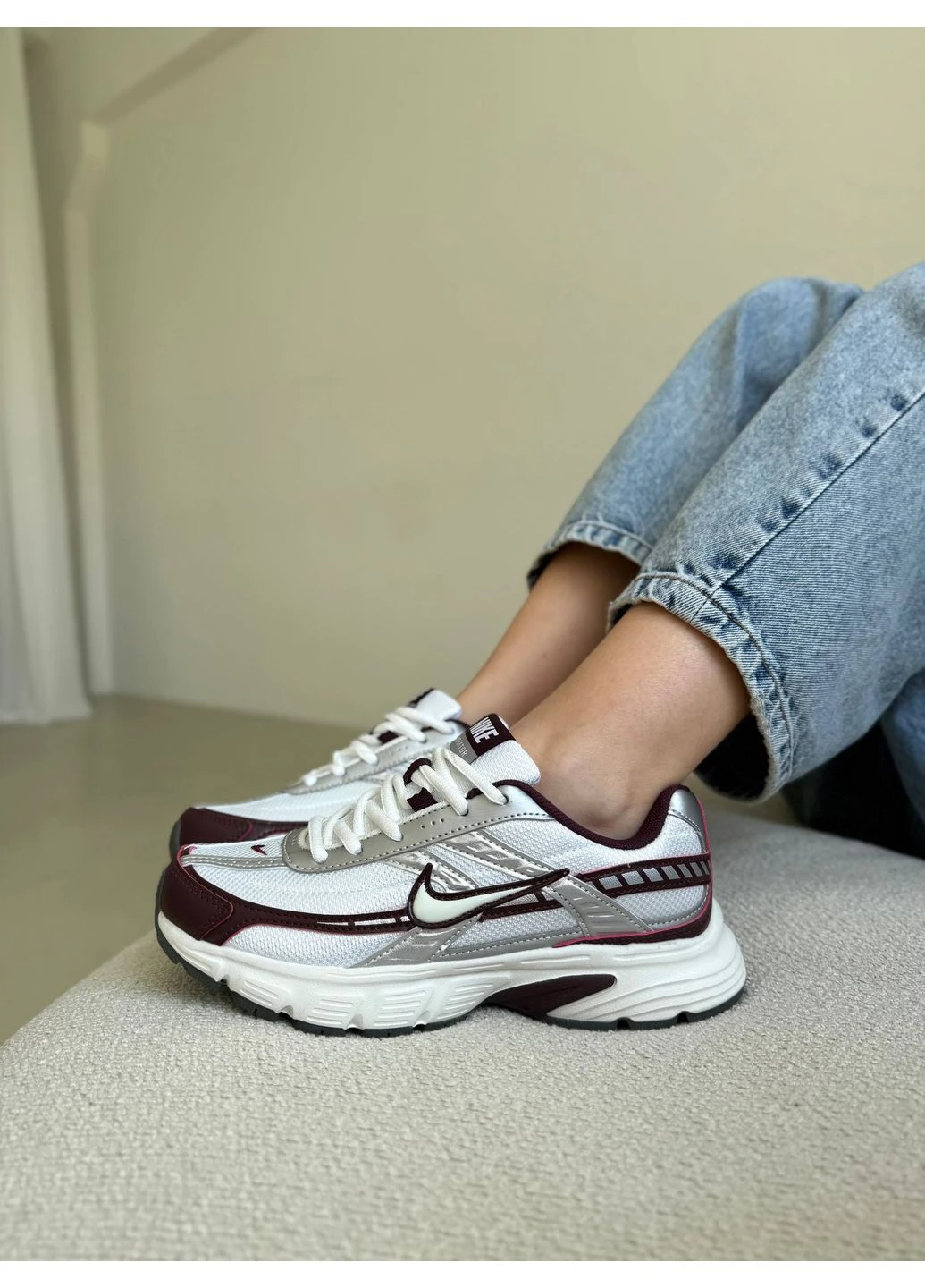 Білі літні кросівки nike initiator white red burgundy найк інітіатор No Brand