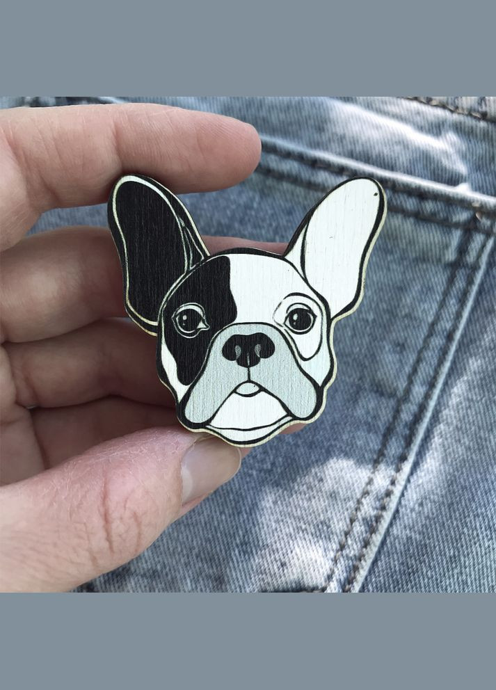 Бульдог значок з дерева Cozy-Up (291162330)