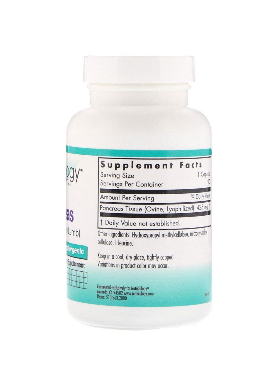 Підшлункова залоза Панкреас,, 90 капсул NutriCology (364311443)