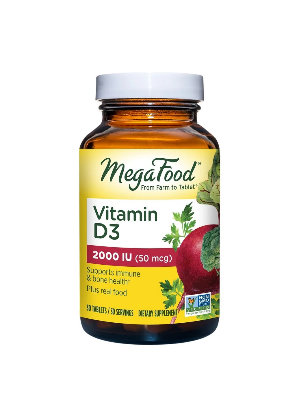 Вітаміни та мінерали Vitamin D3 2000 UI, 30 таблеток MegaFood (293479389)