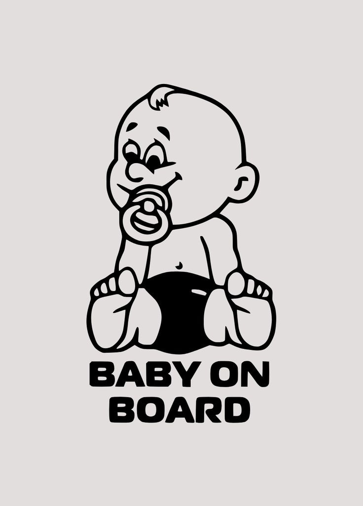 Вінілова наклейка на автомобіль Baby on Board - Малюк з соскою та монтажна плівка 50x28 см No Brand (322169612)