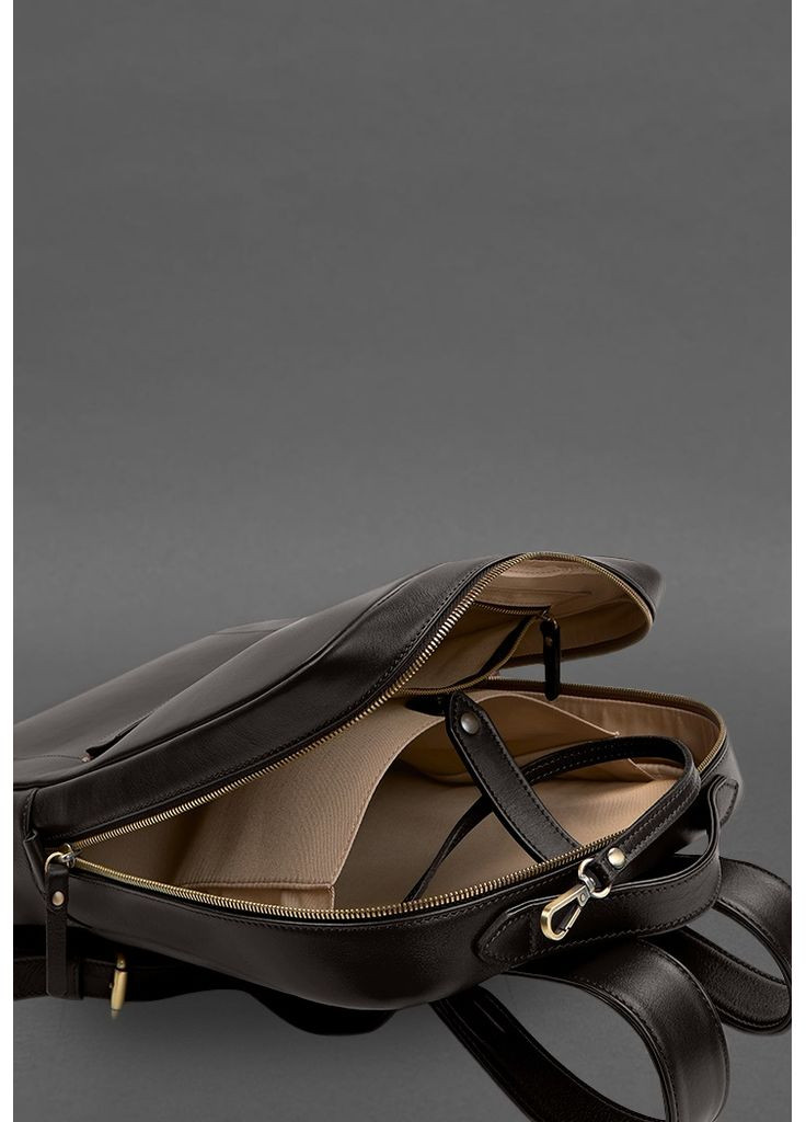 Шкіряний рюкзак на блискавці Cooper maxi темно-коричневий BlankNote (348359279)