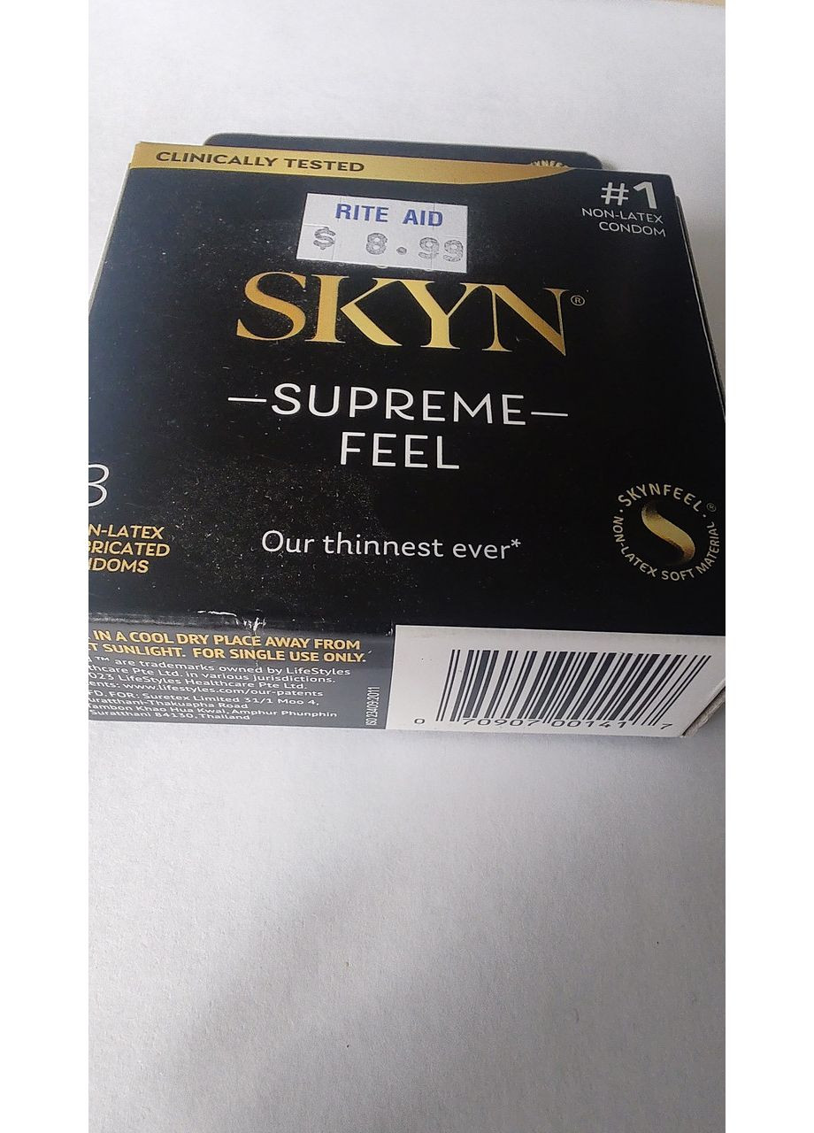 Презервативы Supreme Feel 3 шт – самые тонкие в мире презервативы из полиизопрена SKYN (362671513)