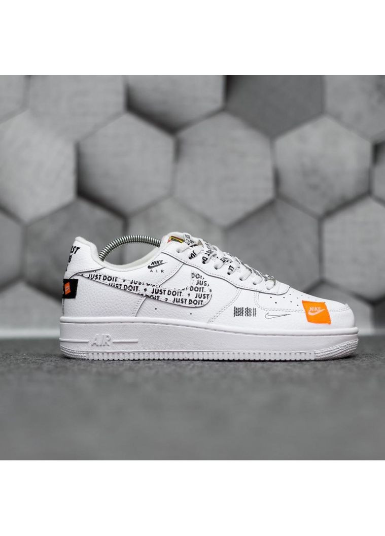КРОССОВКИ ЖЕНСКИЕ NIKE AIR FORCE 1 LOW JUST DO IT WHITE НАЙК АИР ФОРС 1 ПРЕМИУМ No Brand белые демисезоны (369391488)