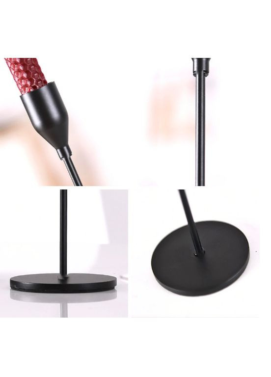 Підсвічник святковий REMY-DEСOR металевий Гамлет чорного кольору для тонкої свічки висота 23 см REMY-DECOR (293152666)