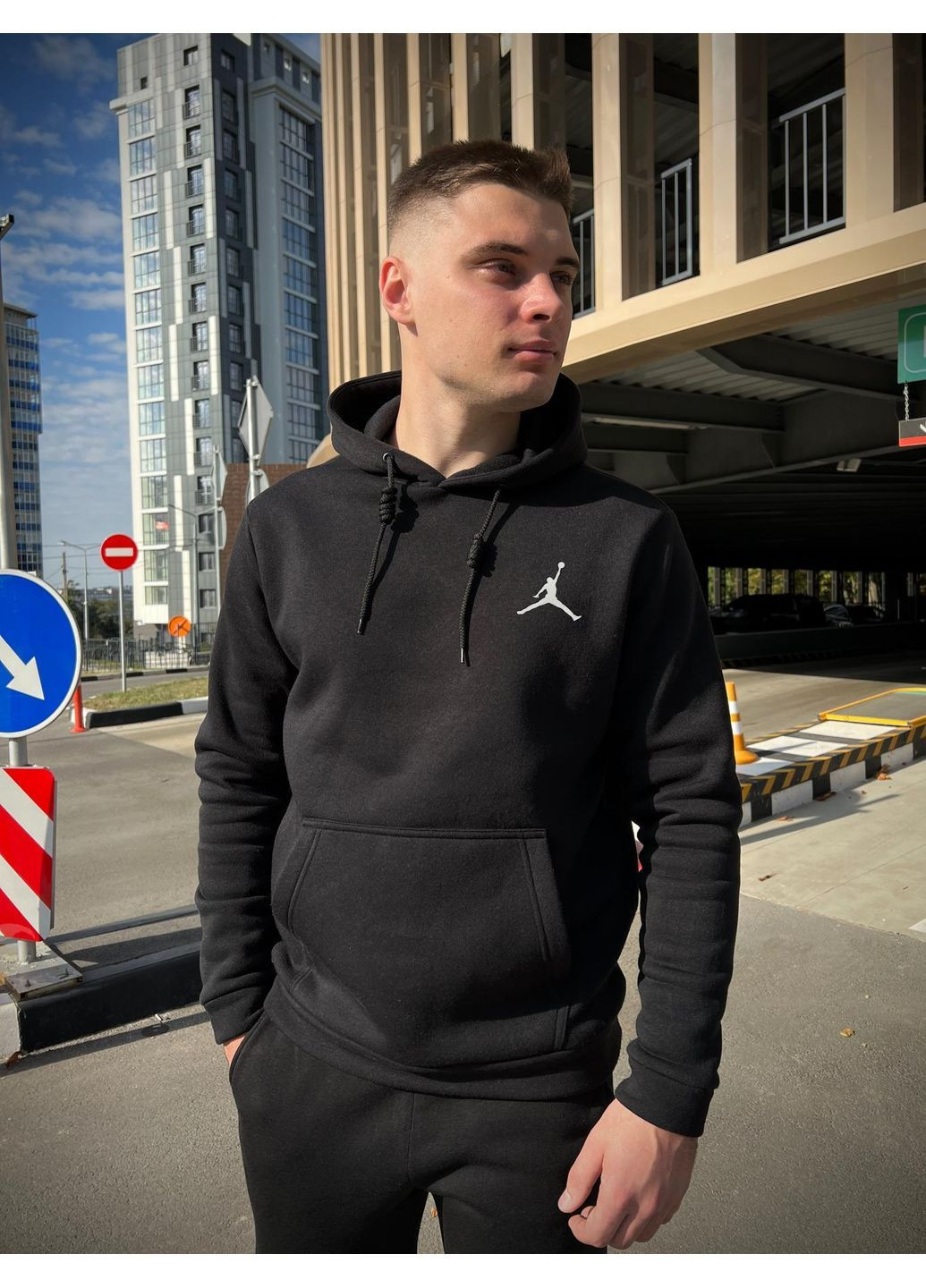 Зимовий худі з начосом чорний No Brand (365587934)